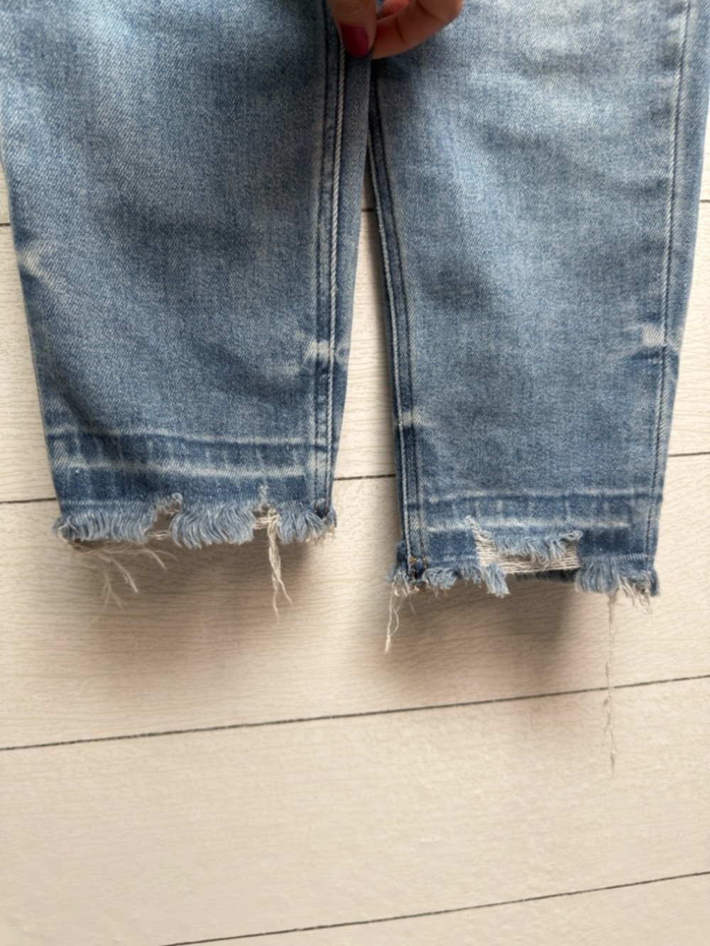 Flying Monkey High Rise Button Fly Distressed Raw Hem Skinny Jeans Size 30/10 - Picture 6 of 11